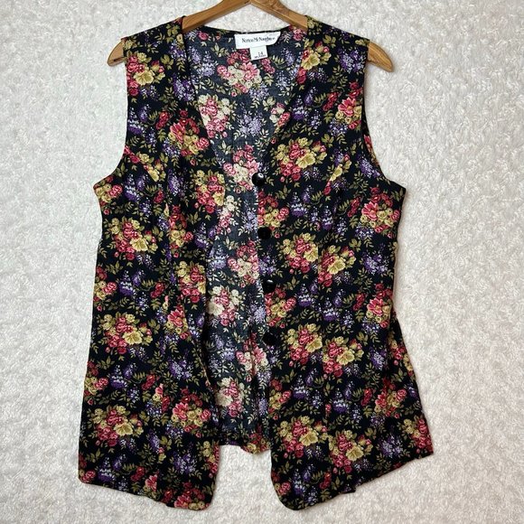 Norton McNaughton Floral‎ Vest Top Sleeveless Button Up Cottagecore Size 14 - Picture 6 of 6